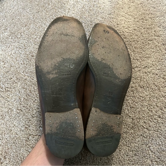 Santoni Brown Leather Slip On Dress Shoes Size 10 Made In Italy D1953 - Picture 8 of 14